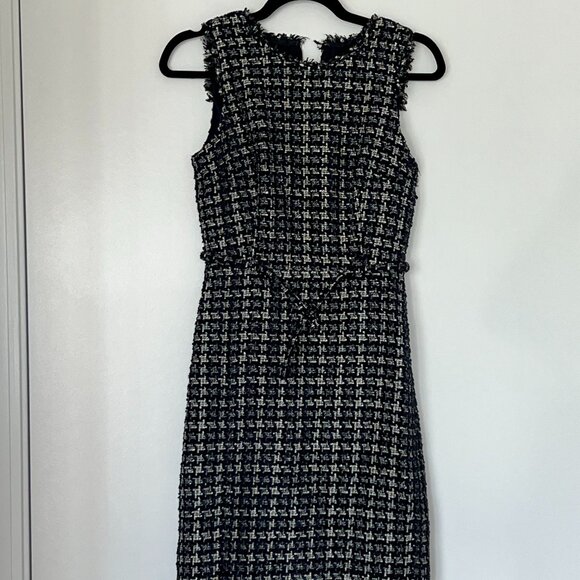 J.Crew Black & White Tweed Dress, Size 00 - Picture 1 of 2